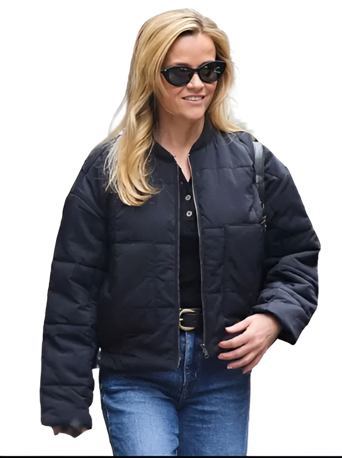 Reese Witherspoon NYC Black Jacket Front View Womens Jacket